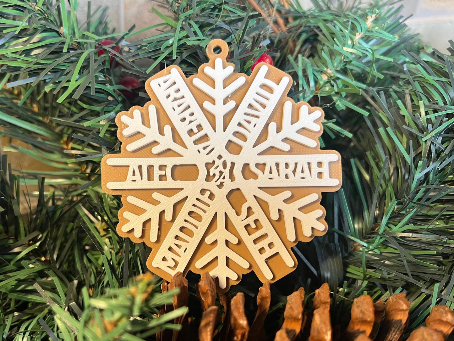 Personalized Family Names Snowflake Ornament