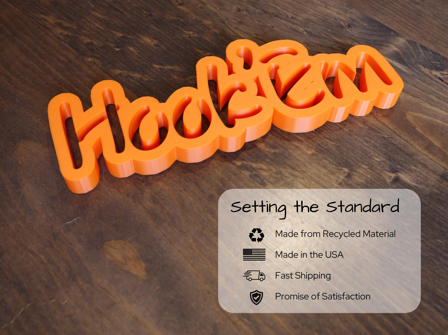 3D "Hook 'Em" Printed Sign