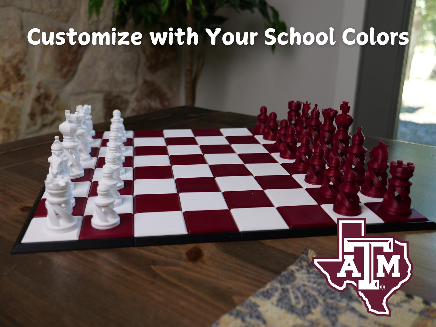Custom Team Colors Chess Set