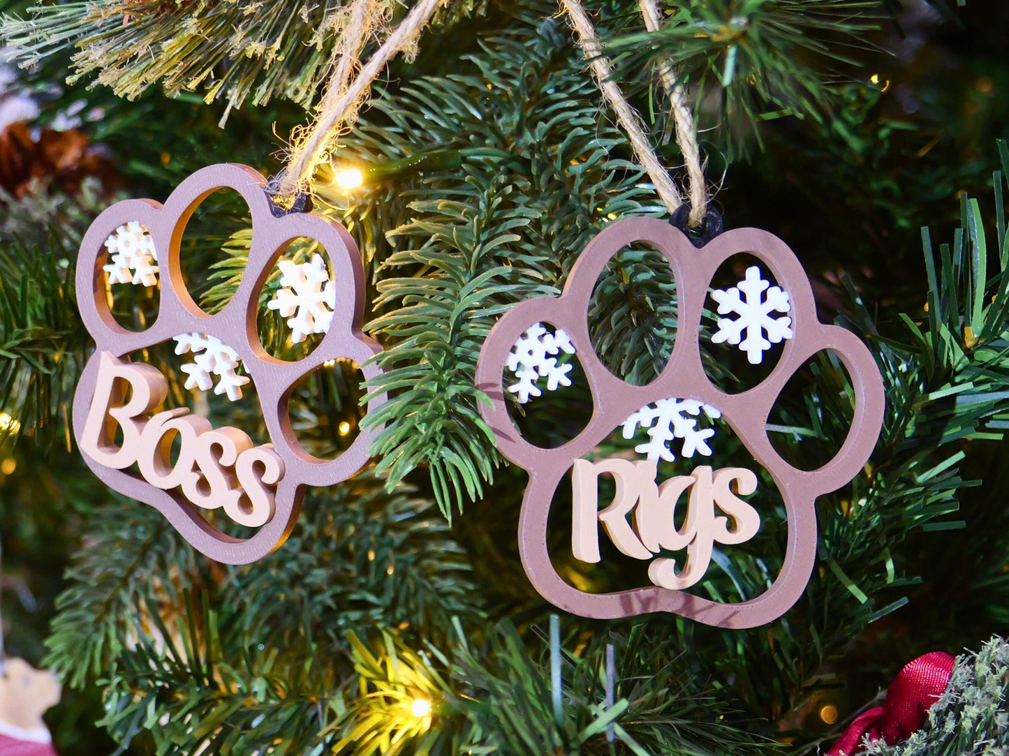 Personalized Pet Name Christmas Snowflake Ornament