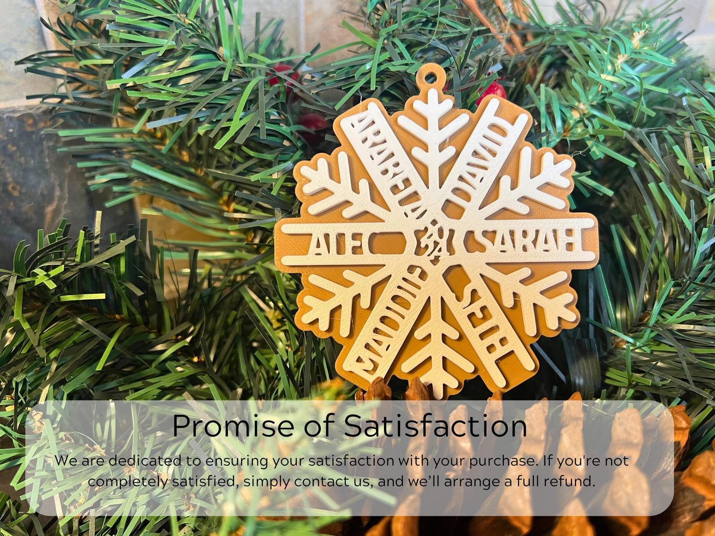 Personalized Family Names Snowflake Ornament