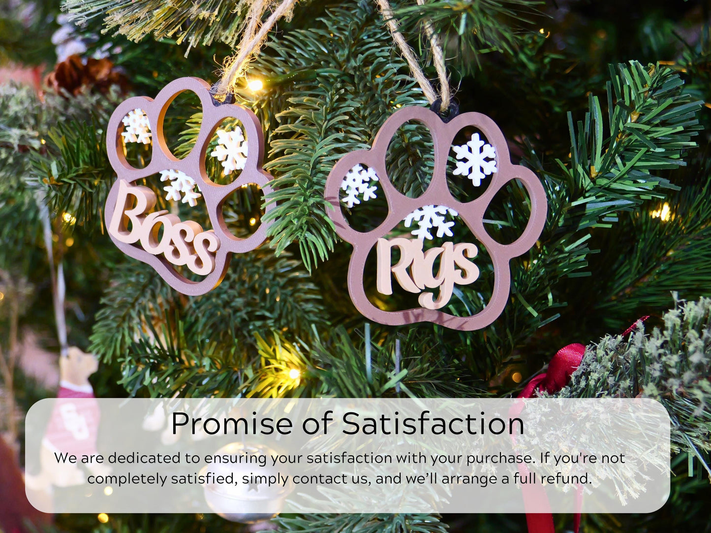 Personalized Pet Name Christmas Snowflake Ornament