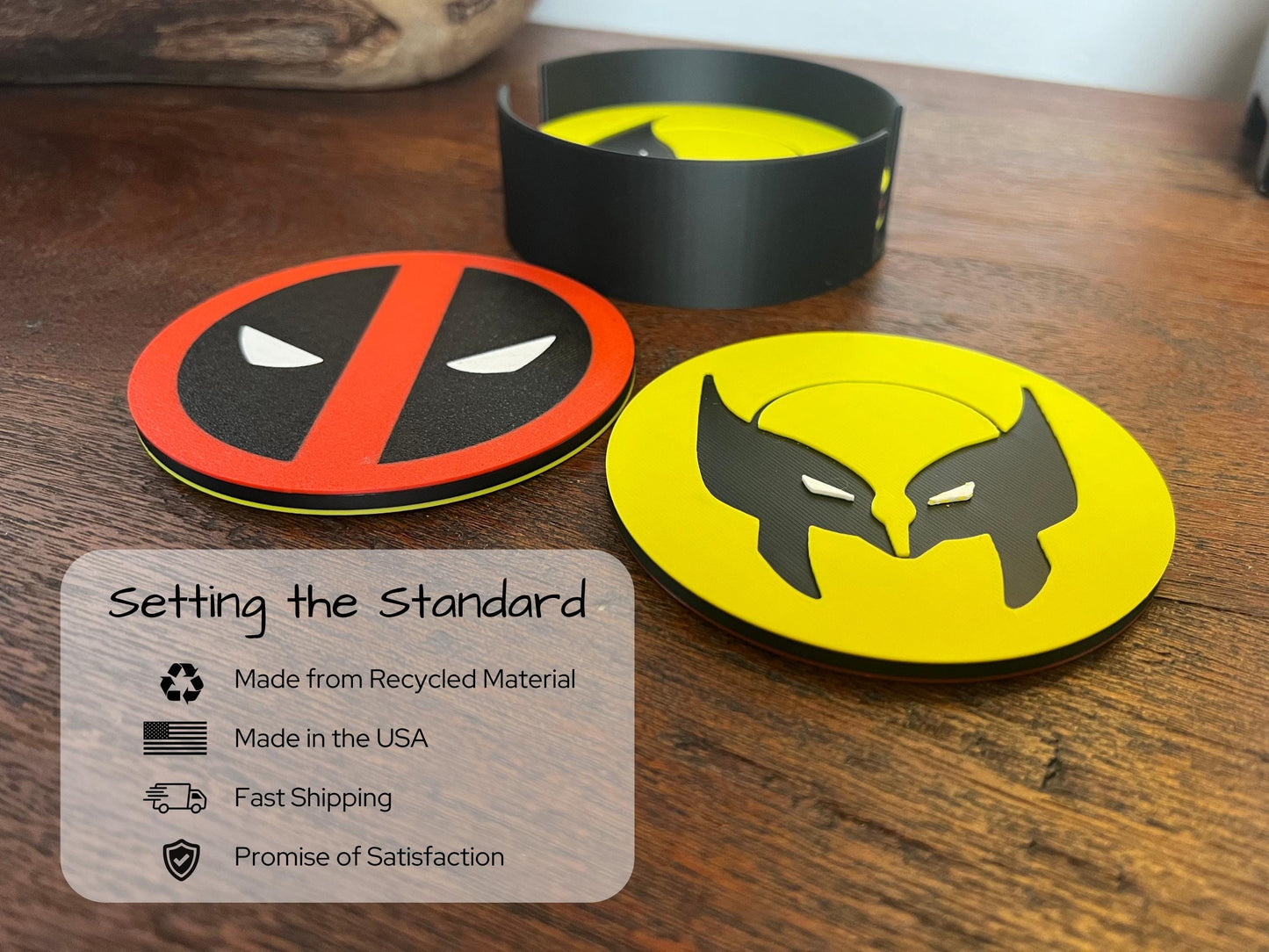 Deadpool and Wolverine Reversible Drink Coasters