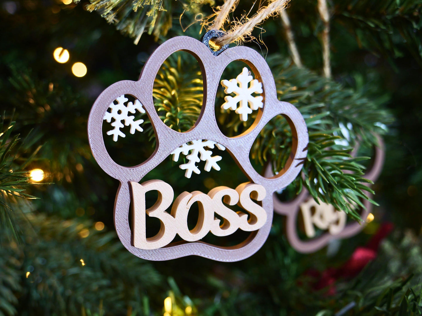 Personalized Pet Name Christmas Snowflake Ornament