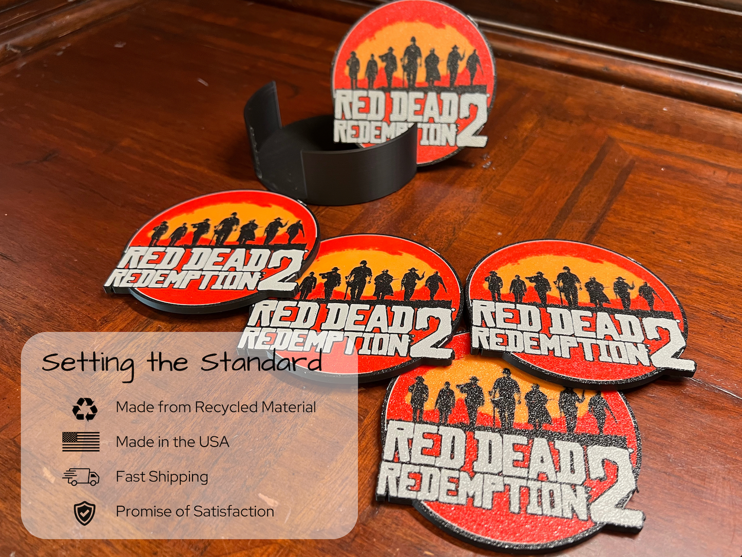 Red Dead Redemption 2 3D Printed Coaster Set