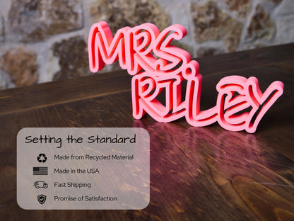 Custom Free-Standing Desk Name Plate