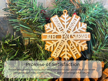 Personalized Family Names Snowflake Ornament