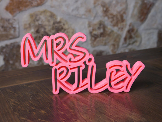 Custom Free-Standing Desk Name Plate