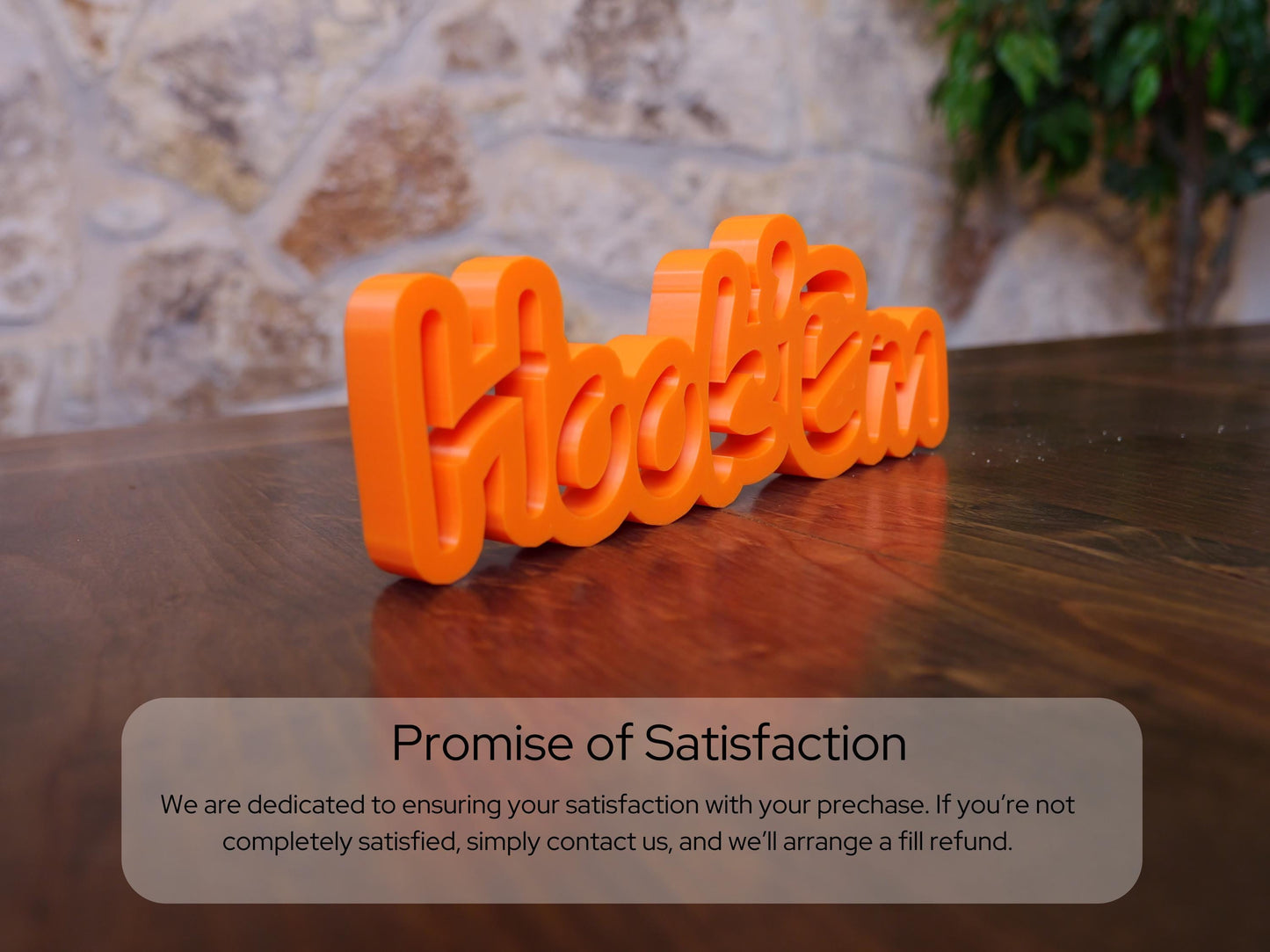 3D "Hook 'Em" Printed Sign