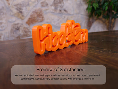 3D "Hook 'Em" Printed Sign