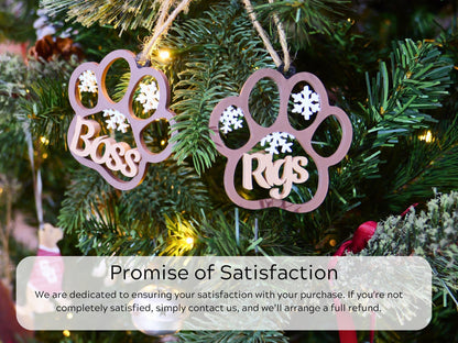 Personalized Pet Name Christmas Snowflake Ornament