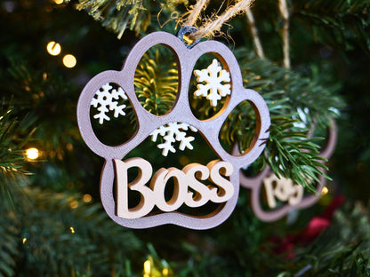 Personalized Pet Name Christmas Snowflake Ornament