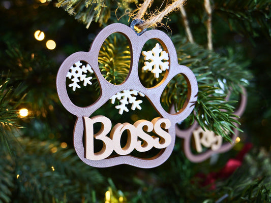 Personalized Pet Name Christmas Snowflake Ornament
